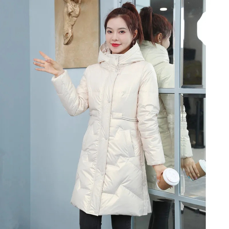 2023. aasta uus naiste talvejope, pikk mantel kapuutsiga, puuvillane polsterdatud jope Naiste soojad veekindlad välisrõivad, lumemantlid