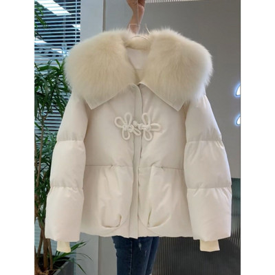 EWQ Sweet Style Prašmatnus moteriškas medvilninis paltas, vienspalvis, atvartas, kratinys, užtrauktukas, moteriškas paltas 2023 m. ruduo Nauja 27SN3815