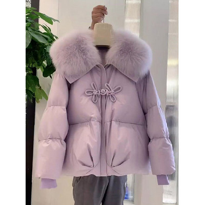 EWQ Sweet Style Prašmatnus moteriškas medvilninis paltas, vienspalvis, atvartas, kratinys, užtrauktukas, moteriškas paltas 2023 m. ruduo Nauja 27SN3815