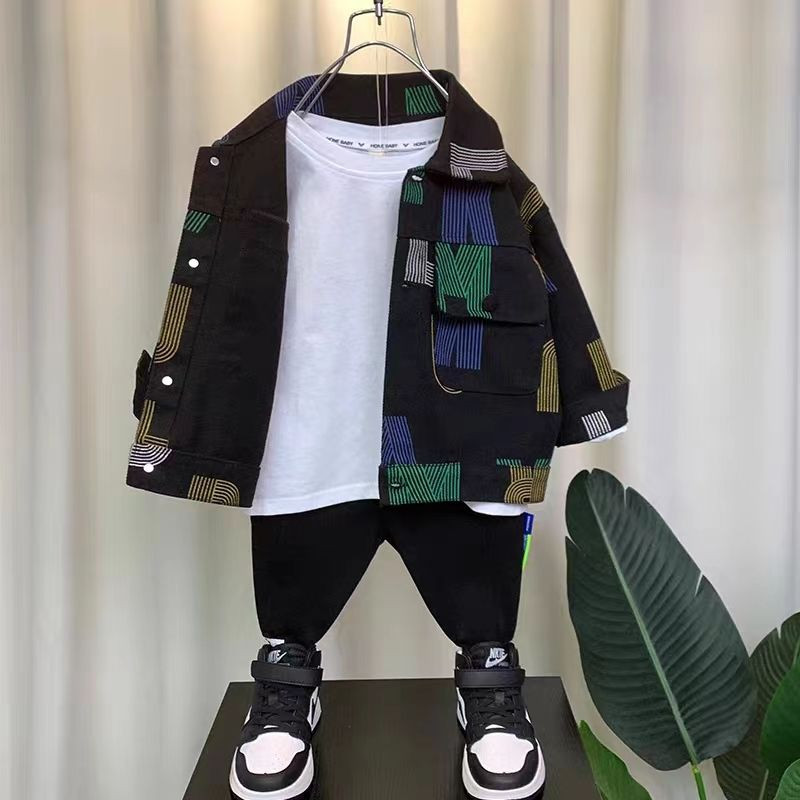 Jachetă de toamnă 2023 pentru bebeluși, băieți, haină de jean, literă, desene animate, îmbrăcăminte pentru copii, jachetă de denim de primăvară, jachetă pentru băieți, jachetă pentru copii, topuri