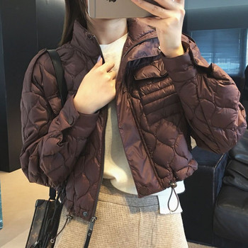 Разпродажба на съкратено яке за жени Тенденция на корейско улично облекло Y2k Късо пухено палто Безплатна доставка Якета Дамски ватирани палта зима 2023 г.