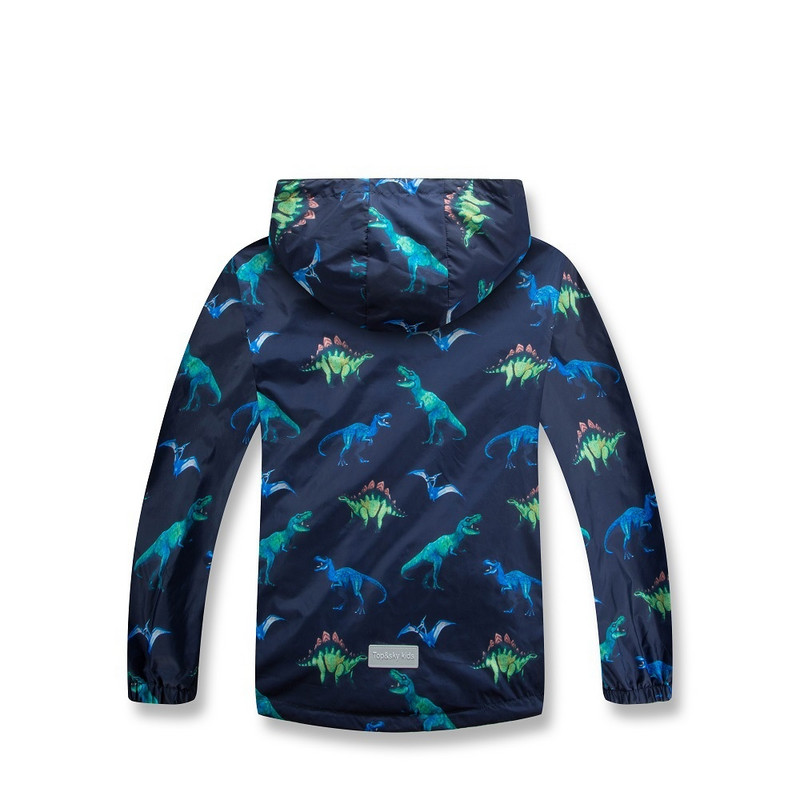 Summe vandeniui atsparus dinozaurų spaudinys pavasario kūdikių berniukų striukės medvilninis paminkštintas vaikiškas paltas Vaikiški viršutiniai drabužiai Vaikiški apranga 3-12 metų