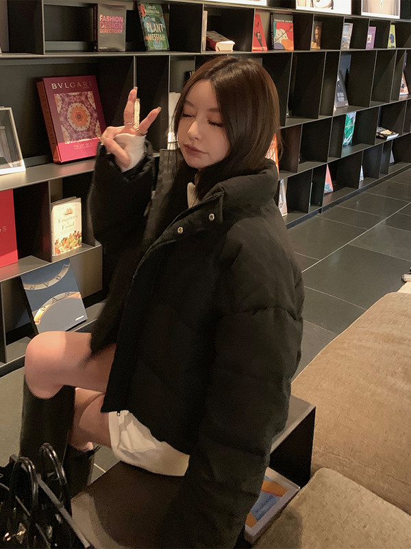 2023 m. rudens žiema moteriška šilta stora vintažinė pūkinė striukė, atvartas, ilgas rankovės, moteriškas medvilninis paminkštintas paltas Harajuku Oversize Chic