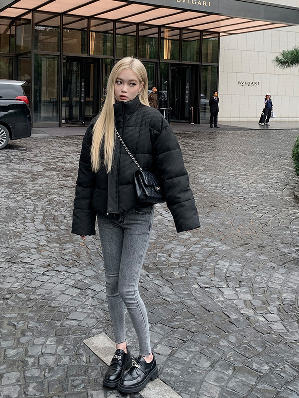 2023 m. rudens žiema moteriška šilta stora vintažinė pūkinė striukė, atvartas, ilgas rankovės, moteriškas medvilninis paminkštintas paltas Harajuku Oversize Chic