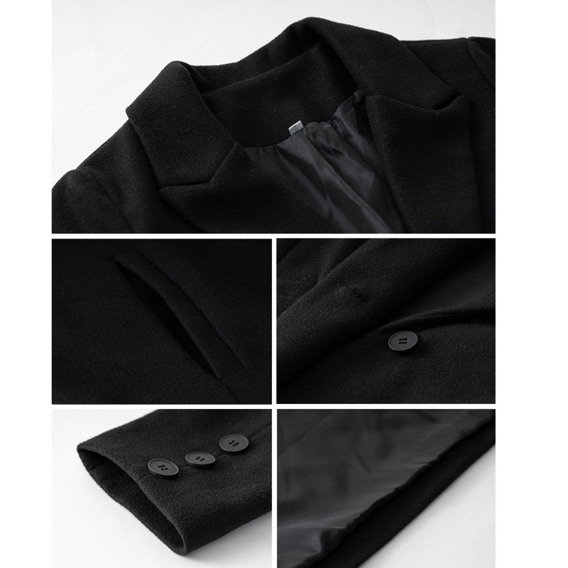 Casual Coreeană Culoare uni Manecă lungă Temperament Moda Elegantă Birou All-match Imbracaminte de stradă șic Mantoane drepte Nou