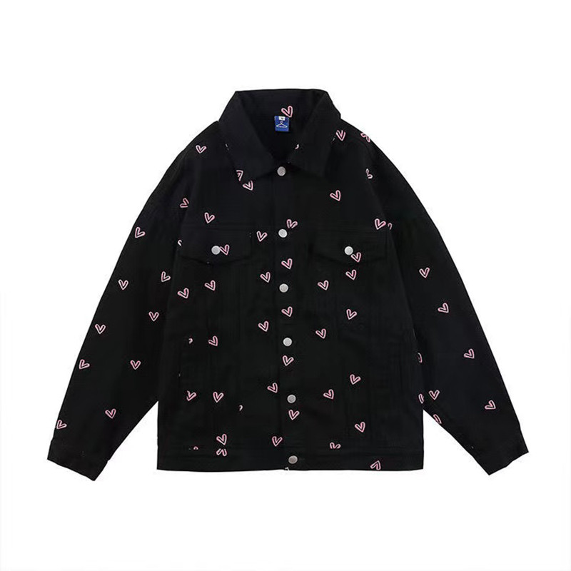 Moda în stil coreean Îmbrăcăminte Kawaii Y2k Streetwear Loose Love cămașă din blugi Jachetă femeie primăvară toamnă nișă dulce design cool