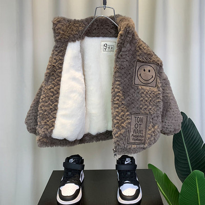 Nauja berniukiška striukė, vilna, vaikiški paltai, viršutiniai vaikų drabužiai, rudens žiema, 2022 m.-W025A