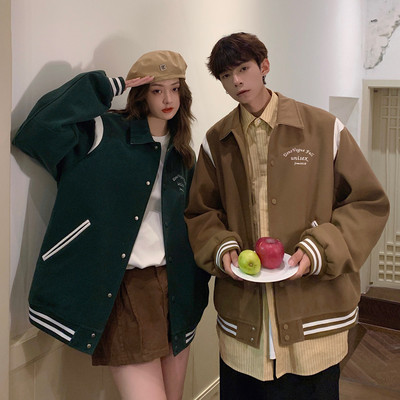 Pavasario rudens raištiniai raštai, siuvinėti moteriški treneriai striukė Varsity Unisex vyriškas beisbolo bombonešis paltas High Streetwear, pora prašmatni