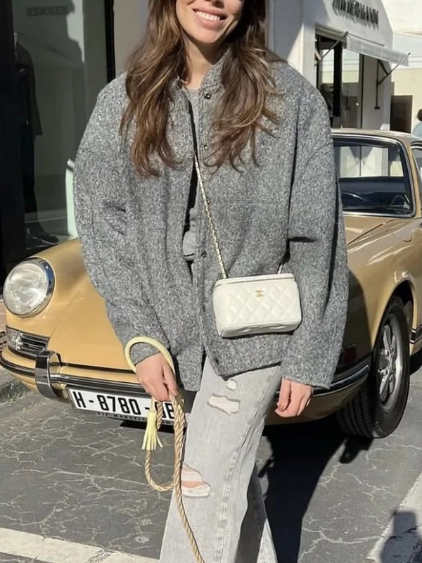 Lusumily uus sügisene naiste elegantne soliidne mantelnööbiga pikkade varrukatega taskupommitaja jakk Välisrõivad kevadised vabad tänavarõivad