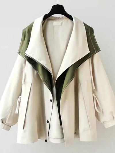 Trenci pentru femei 2023, primăvară, toamnă, produs, cu glugă, de lungime medie, pentru femei, haină scurtă, jachetă lejeră, îmbrăcăminte de stradă