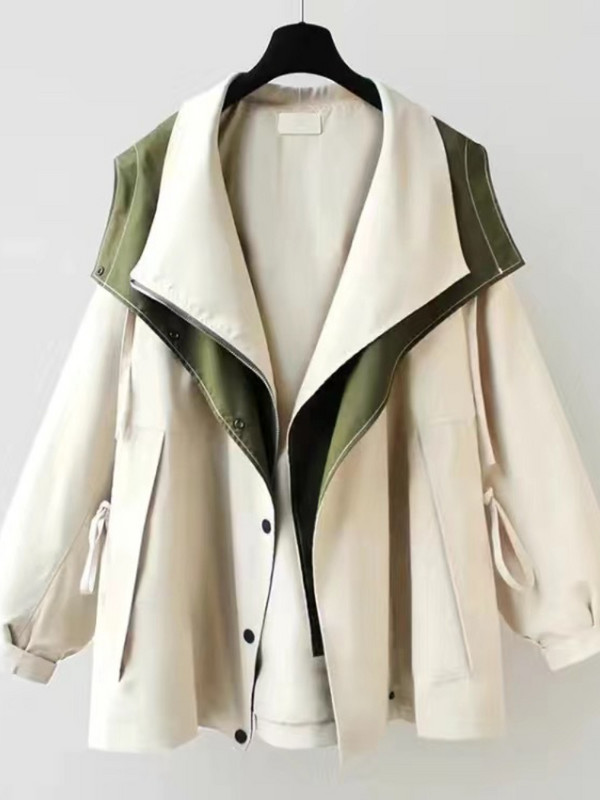 Trenci pentru femei 2023, primăvară, toamnă, produs, cu glugă, de lungime medie, pentru femei, haină scurtă, jachetă lejeră, îmbrăcăminte de stradă