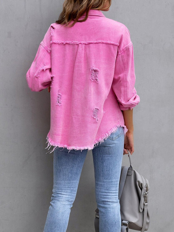 Lusumily New Jachetă de blugi femei primăvară toamnă stil cămașă Jeancoat femei ocazional Top Vacanță îmbrăcăminte exterioară Lady Jachetă student