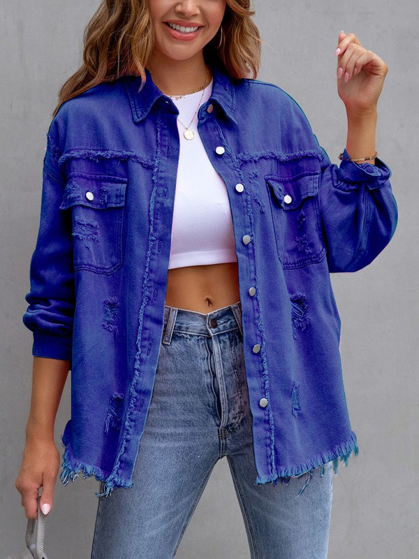 Lusumily New Jachetă de blugi femei primăvară toamnă stil cămașă Jeancoat femei ocazional Top Vacanță îmbrăcăminte exterioară Lady Jachetă student