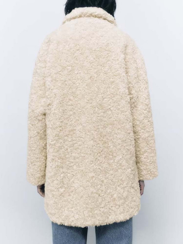 Toamnă nouă moda femeilor europene și americane casual versatilă la modă haină de blană artificială