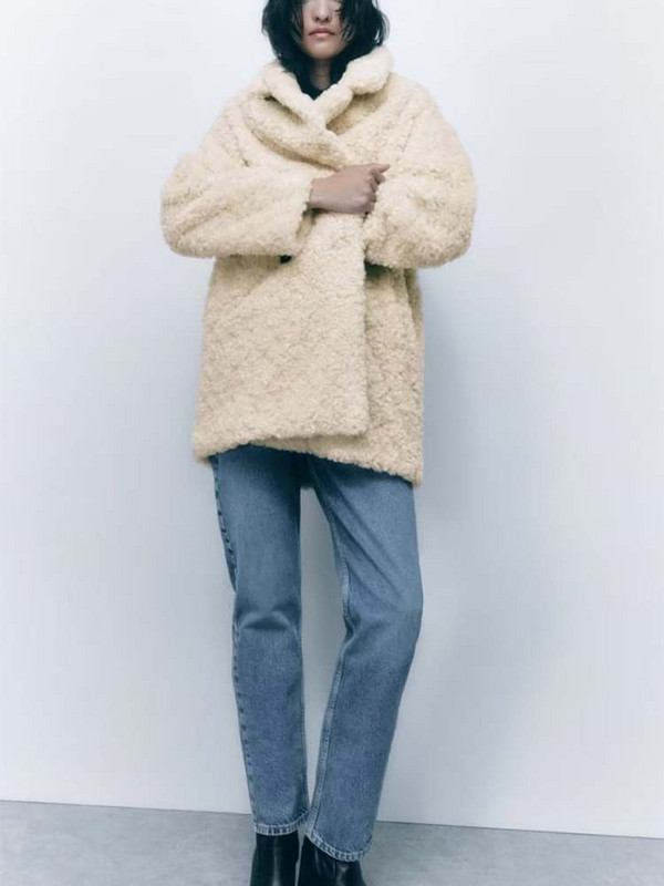 Toamnă nouă moda femeilor europene și americane casual versatilă la modă haină de blană artificială
