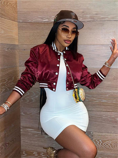 Simenual Grunge Punk Jachetă de zbor decupată la un singur piept, pentru femei, toamnă, de bază, cu gât rotund, îmbrăcăminte ocazională, Jachete de stradă Y2K