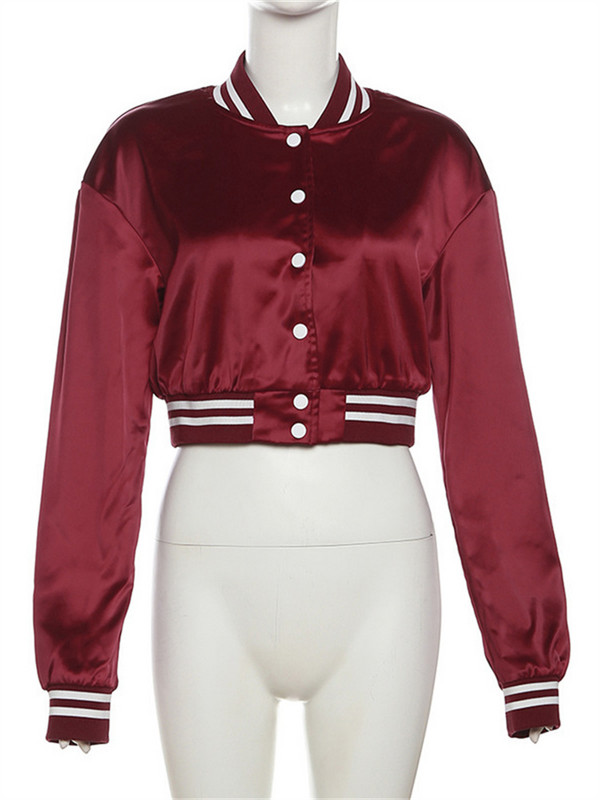 Simenual Grunge Punk Jachetă de zbor decupată la un singur piept, pentru femei, toamnă, de bază, cu gât rotund, îmbrăcăminte ocazională, Jachete de stradă Y2K