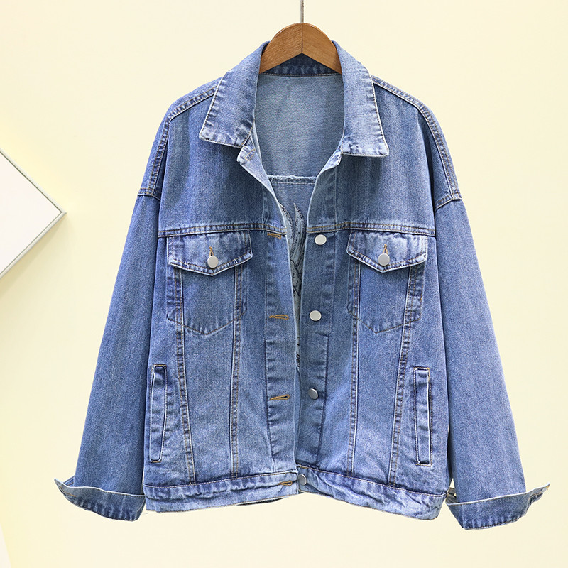 Moda coreeană, negru, albastru, broderie, jachetă de blugi, haină pentru femei, îmbrăcăminte exterioară, lejeră, ocazională, blugi, jachetă de stradă pentru femei