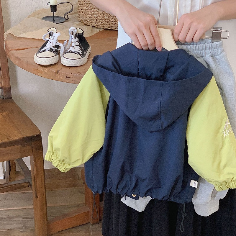 2023 m. mados vaikų paltas su gobtuvu 1–7 metų vaikams, berniukams, mergaitei, ilgomis rankovėmis, su užtrauktuku striukė Viršutiniai drabužiai rudens drabužiai