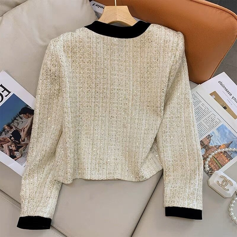 Jachetă franceză de înaltă calitate, parfumată, din tweed, pentru femei, toamnă iarnă 2023, paltoane de lână de marcă de lux, moda coreeană Jaqueta