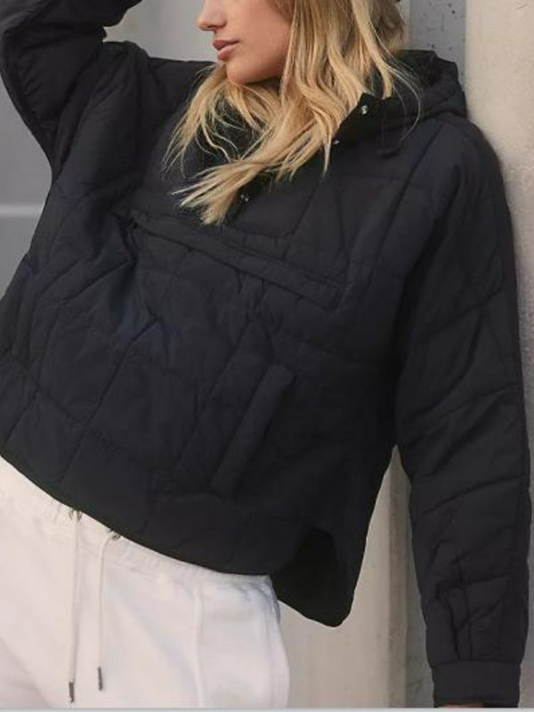 Jachete de iarnă pentru femei 2023, jachetă neagră matlasată, jachetă semi-sezon pentru femei, haină vintage caldă, îmbrăcăminte pentru femei, cu glugă