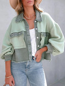 Lusumily Patchwork Jachetă Denim Bluză Femeie Bluză Jachetă De Jean Top Haine Sexy Toamnă Streetwear Îmbrăcăminte pentru studenți