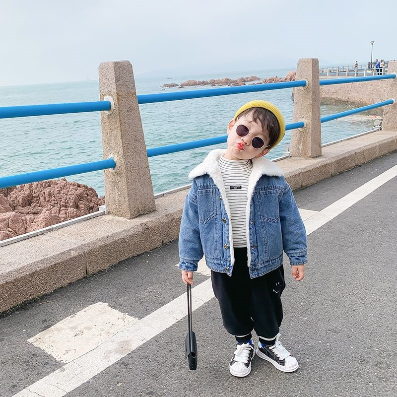 2023 nou de iarnă pentru bebeluși băieți denim paltoane din bumbac căptușit jachetă caldă puf parkas copii copii ocazional pardesi comode haine