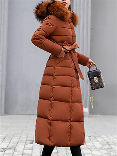 Botvotee Parka lungă elegantă pentru femei, toamnă iarnă 2023, noua modă coreeană cu glugă, jachete calde groase, paltoane lungi Y2k pentru femei