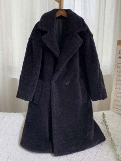 Palton de damă, toamnă iarnă 2023, nou în blană liberă, haină de blană imitație dintr-o bucată, de lungime medie, păr de miel, haine calde pentru femei
