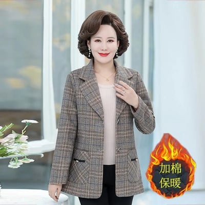 Trench de modă în carouri din lână, toamnă și iarnă, de dimensiuni mari, trenci lung, lejer, cald, gros, mareea feminină