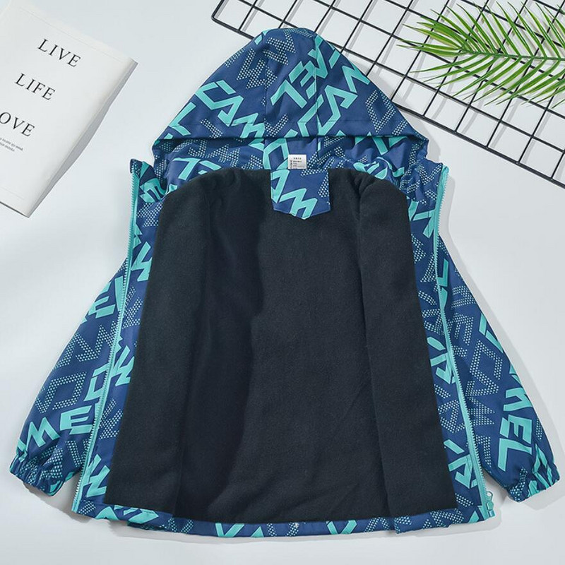 Jachetă de exterior la modă pentru băieți Jachete groase de iarnă impermeabile pentru copii haine calde, jachetă pentru băieți de toamnă, cu glugă