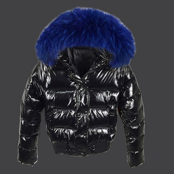 Дамски едноцветни черни големи паркове Модно късо палто 2023 Зимни якета Дамско водоустойчиво женско палто Топло елегантно пухено яке