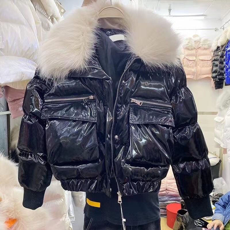 Parka de damă Clean Free Shiny Bumbac Jachetă Scurtă Iarnă 2023 New Fashion