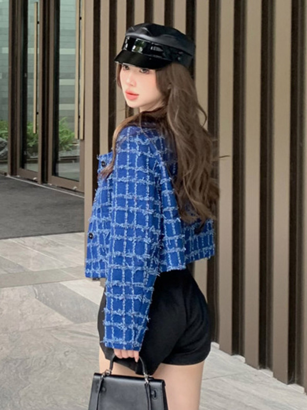 High Street Prantsuse vanad jakid naistele 2023. aasta sügistalv, praetud tänava lühike mantel, mood vabaaja ülerõivad Chaqueta Casaco