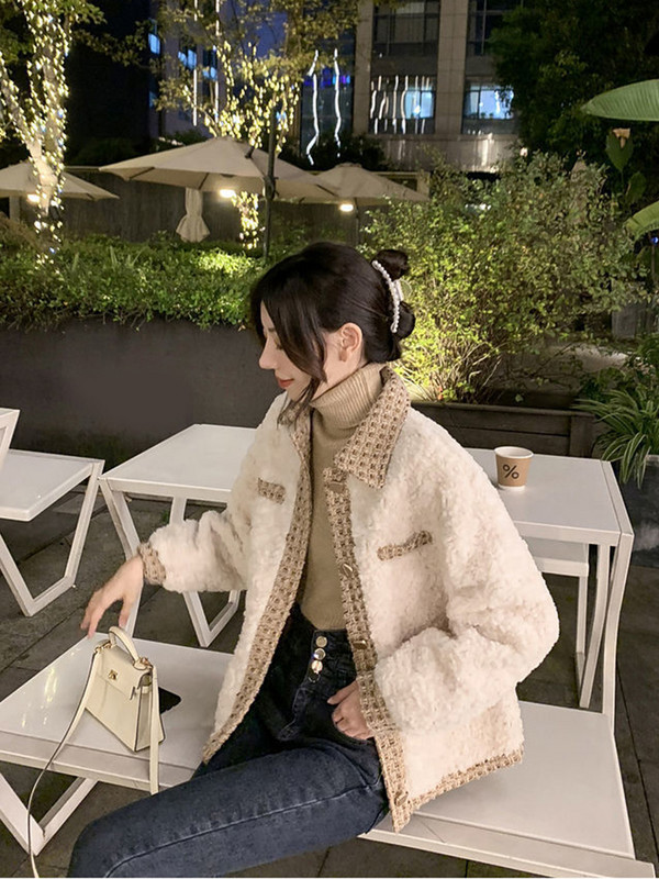 Zoki haine de miel false dulci pentru femei, în stil coreean preppy, patchwork, jachetă elegantă, la modă de iarnă, cu mânecă lungă, haină casual pentru femei