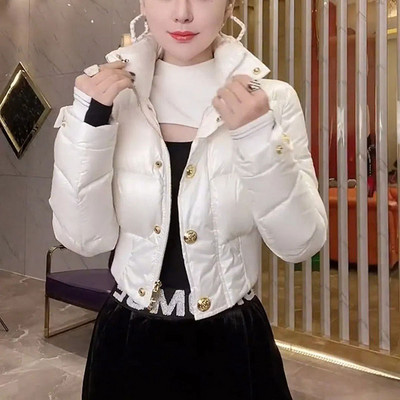 Női divat rövid pamut dzseki őszi tél új kabát vékony szabás, melegen tartás pamut outkabát Női Parka felsőruházat felsők