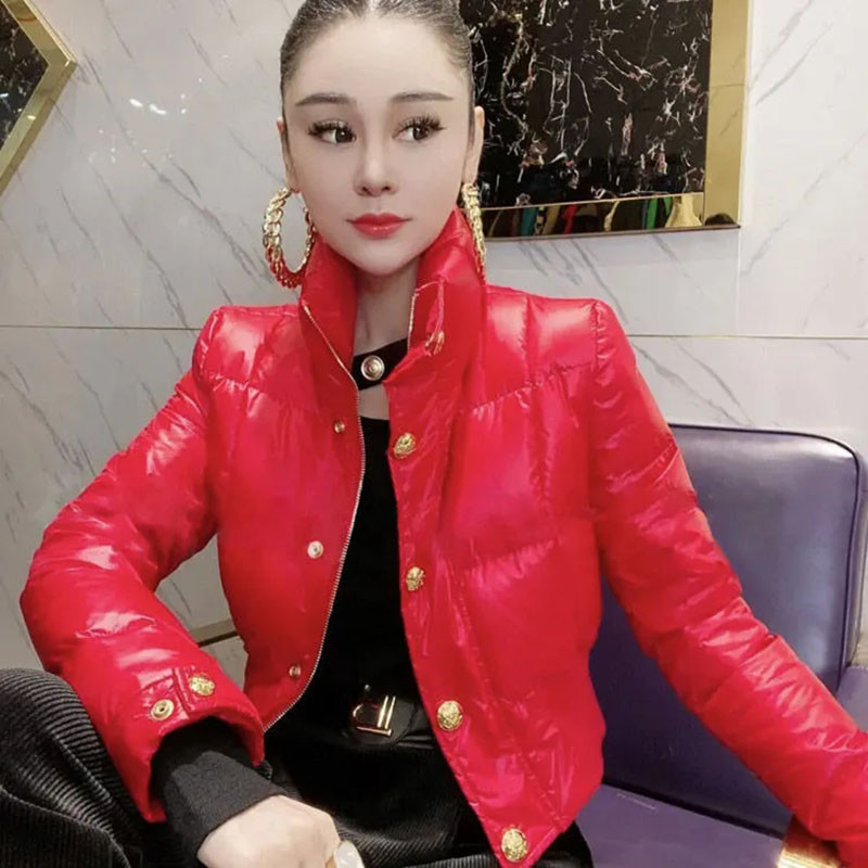 Női divat rövid pamut dzseki őszi tél új kabát vékony szabás, melegen tartás pamut outkabát Női Parka felsőruházat felsők