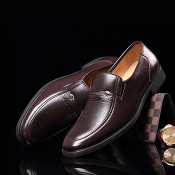 Кожени мъжки официални обувки Луксозна марка Мъжки мокасини Рокля Мокасини Дишащи черни обувки без приплъзване Големи размери 38-44