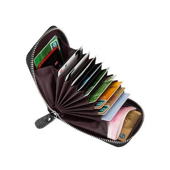 Ανδρικό πορτοφόλι Θήκη πιστωτικής κάρτας RFID με φερμουάρ που μπλοκάρει τσέπη Ανδρική τσάντα Φερμουάρ πολλαπλών καρτών