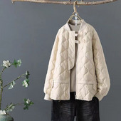 Îmbrăcăminte pentru femei 2023, toamnă iarnă, carouri cu diamante, îmbrăcăminte lejeră din bumbac, la modă, jachete versatile din bumbac pentru femei