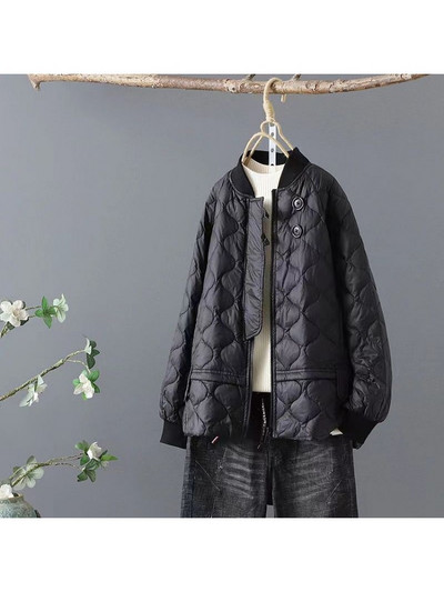 Îmbrăcăminte pentru femei 2023, toamnă iarnă, carouri cu diamante, îmbrăcăminte lejeră din bumbac, la modă, jachete versatile din bumbac pentru femei