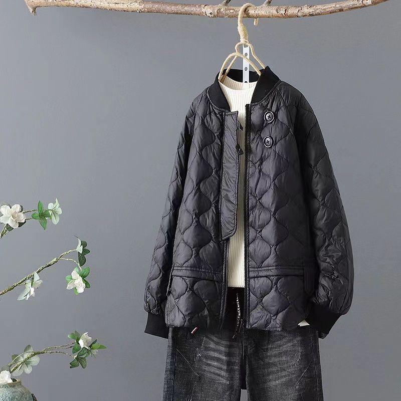 Îmbrăcăminte pentru femei 2023, toamnă iarnă, carouri cu diamante, îmbrăcăminte lejeră din bumbac, la modă, jachete versatile din bumbac pentru femei