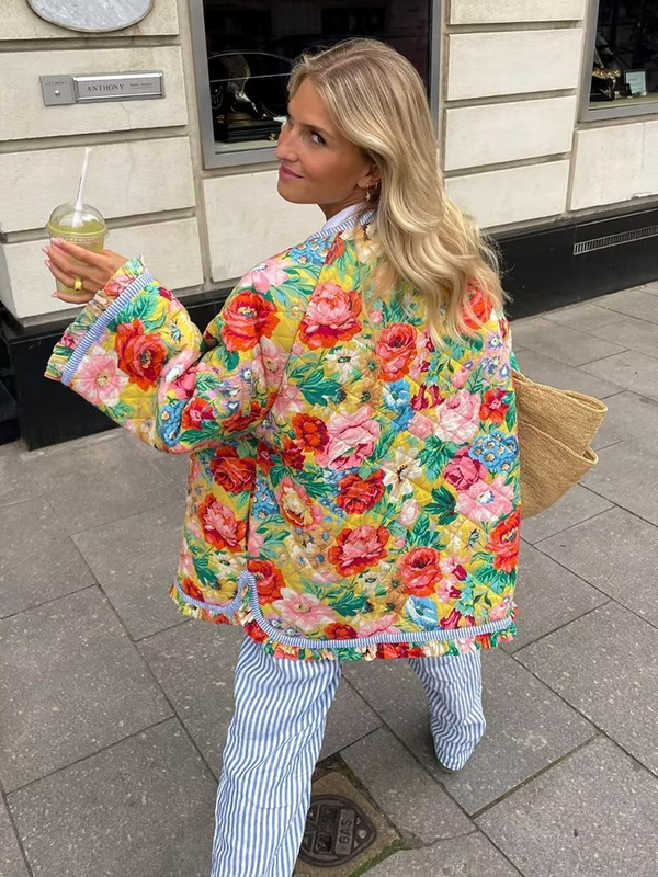 Iarna 2023, parkas pentru femei, parcas supradimensionat cu imprimeu, jachetă puf pentru femei, haină ultra ușoară cu gâtul în formă de mozaic, îmbrăcăminte caldă