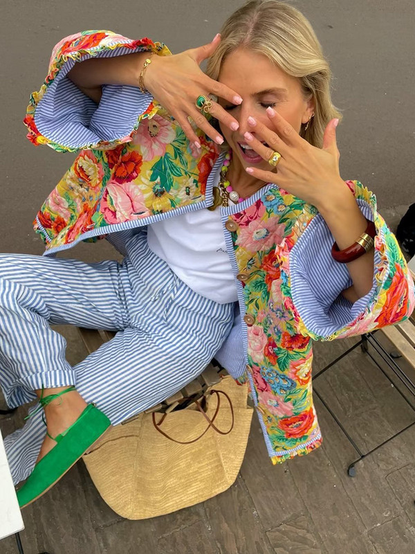 Iarna 2023, parkas pentru femei, parcas supradimensionat cu imprimeu, jachetă puf pentru femei, haină ultra ușoară cu gâtul în formă de mozaic, îmbrăcăminte caldă