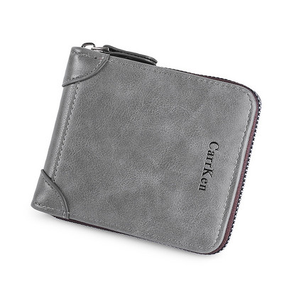 Portofel de epocă mic pentru bărbați din piele Pu Poșetă scurtă pentru bărbați cu fermoar clutch solid Porte Feuille Hommes Porte Monnaie Homme