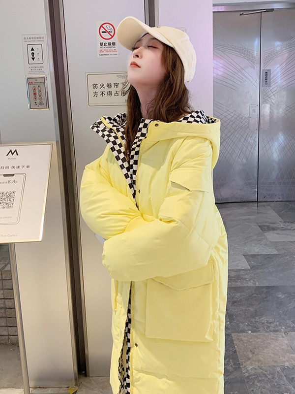 KBAT Parka îngroșată de iarnă din bumbac Jachetă de damă largi, rezistentă la vânt, lungă, caldă, cu glugă, pardesi ocazional pentru femei