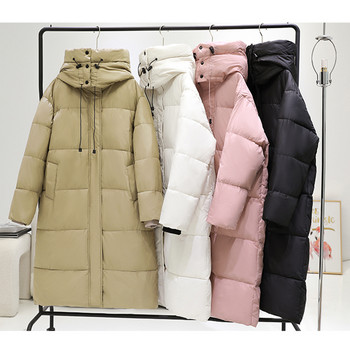 Дълги паркове за жени Зима 2023 Нова корейска мода Удебелени топли якета Дамски ежедневни извънгабаритни палта Ветроустойчиви горни дрехи