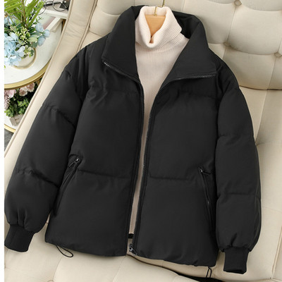 2023, noua jachetă parka scurtă de iarnă pentru femei, paltoane groase din bumbac căptușite pentru femei, guler în picioare, parka pufă, jachete în puf