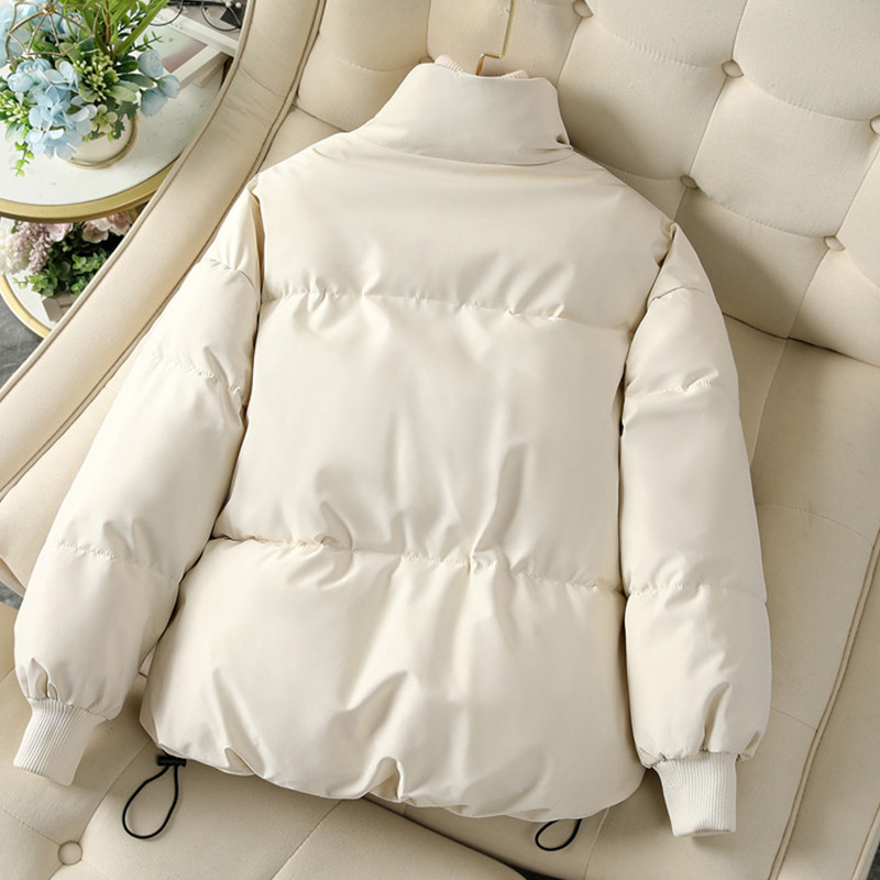 2023, noua jachetă parka scurtă de iarnă pentru femei, paltoane groase din bumbac căptușite pentru femei, guler în picioare, parka pufă, jachete în puf