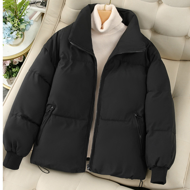 2023, noua jachetă parka scurtă de iarnă pentru femei, paltoane groase din bumbac căptușite pentru femei, guler în picioare, parka pufă, jachete în puf